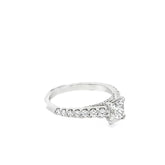 14k White Gold .87ct G VS2 Princess Cut/.65ct F VS2 Round Diamond Engagement Ring Certified By GIA # 14663639